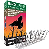 ASPECTEK Ahuyentar Palomas Anti Palomas Repelente de aves de Acero Inoxidable Kit de puas- 10 pies (3) Metros- Perfecta…